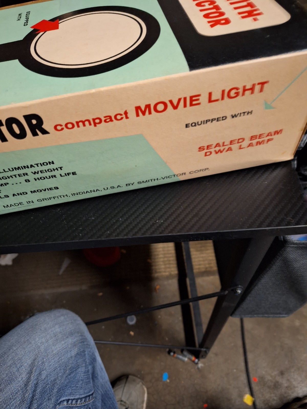 Smith-Victor Model L-5 Compact Movie Light 1962 GE Beam NOS Complete W/ User Gui