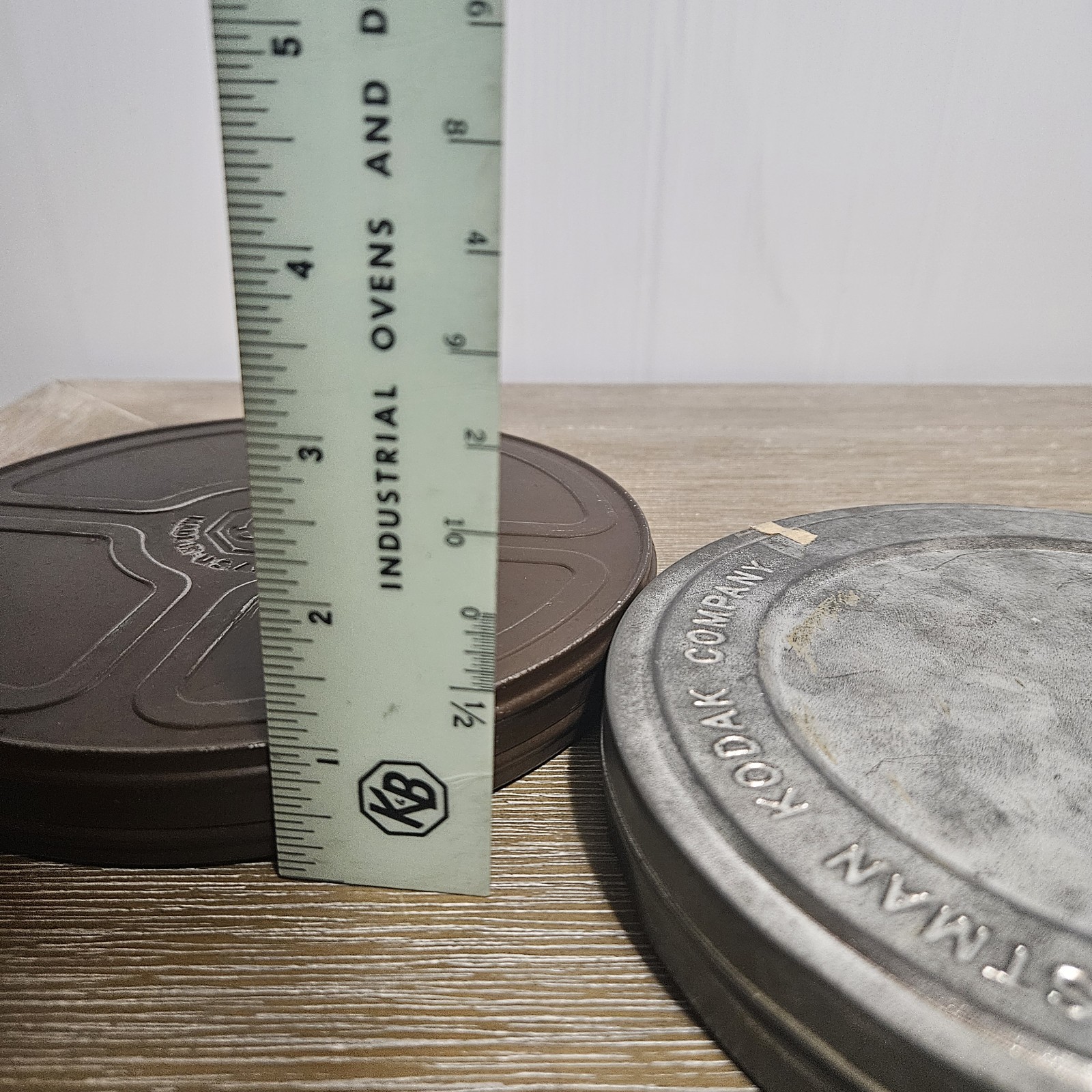 2 Vintage 7.25” Empty 8MM Film Canister Cases – Kodak and Goldberg Brothers
