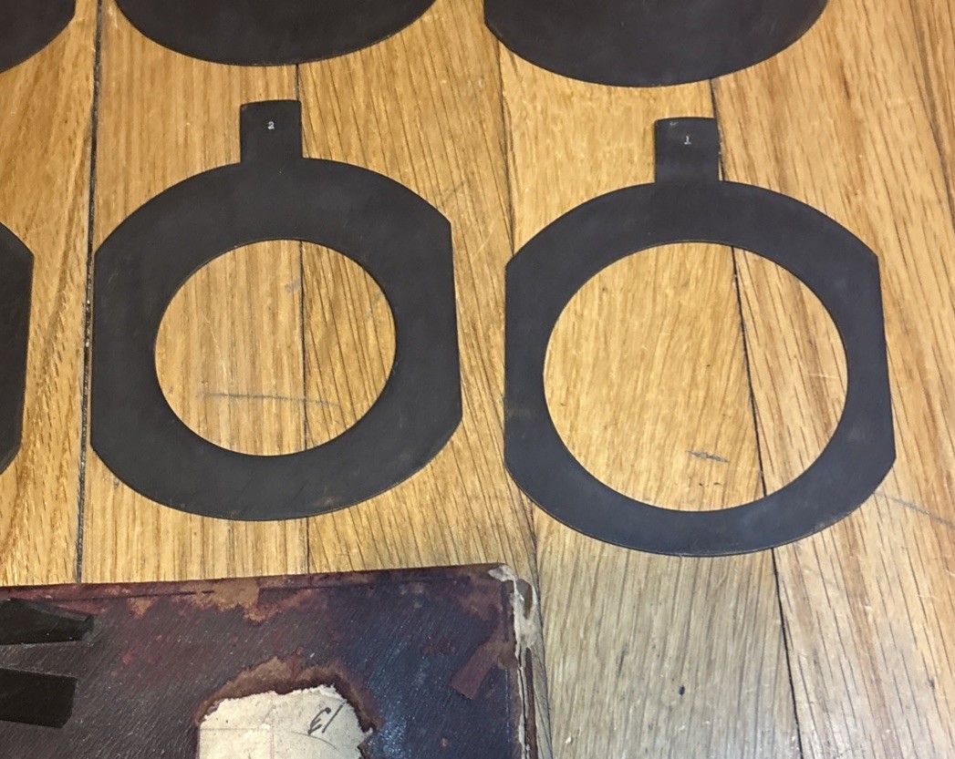 Vintage Brass Waterhouse F Stops for Large Format Camera 96 x 106mm *Set of 9pcs