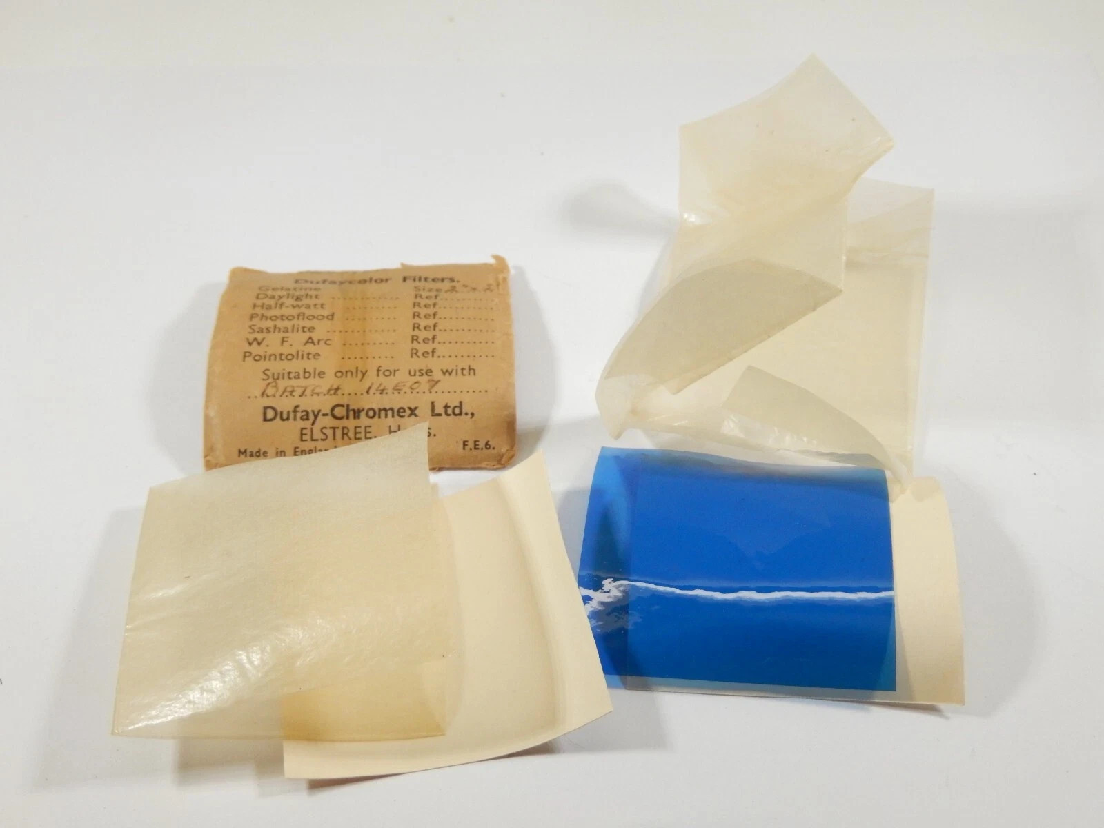 VINTAGE DUFAY-CHROMEX 2X2 DUFAYCOLOR BLUE GELATINE FILTER