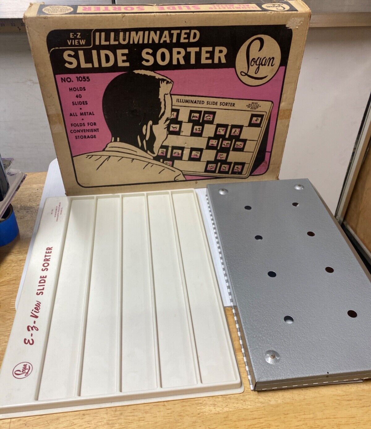 LOGAN ILLUMINATED SLIDE SORTER E-Z VIEW WITH ORIGINAL BOX #1055 ***NO LIGHT