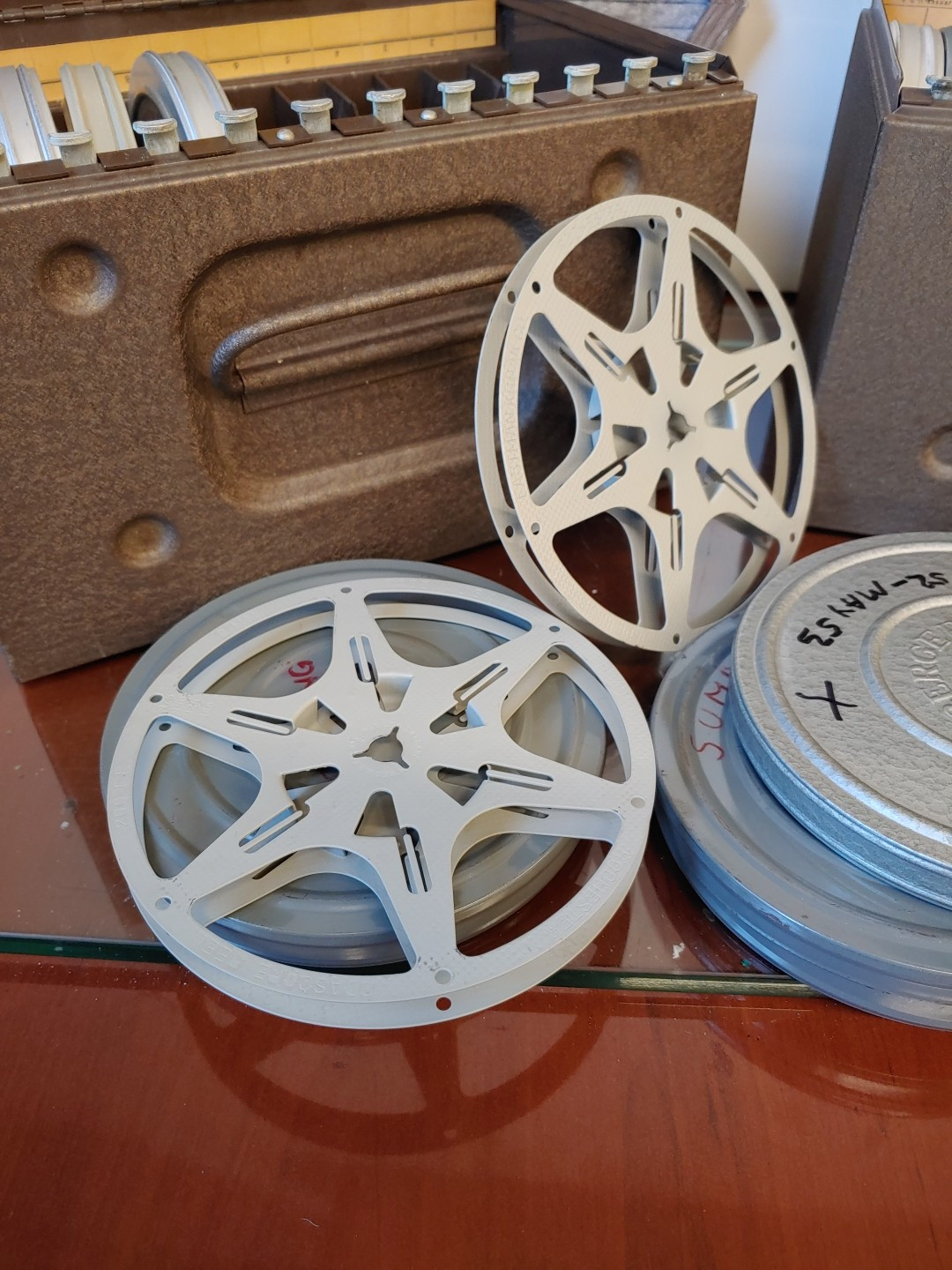 Vintage 8mm Movie Reels 5″ In Two Metal Boxes ~ 19 Total Reels Kodak Reelane