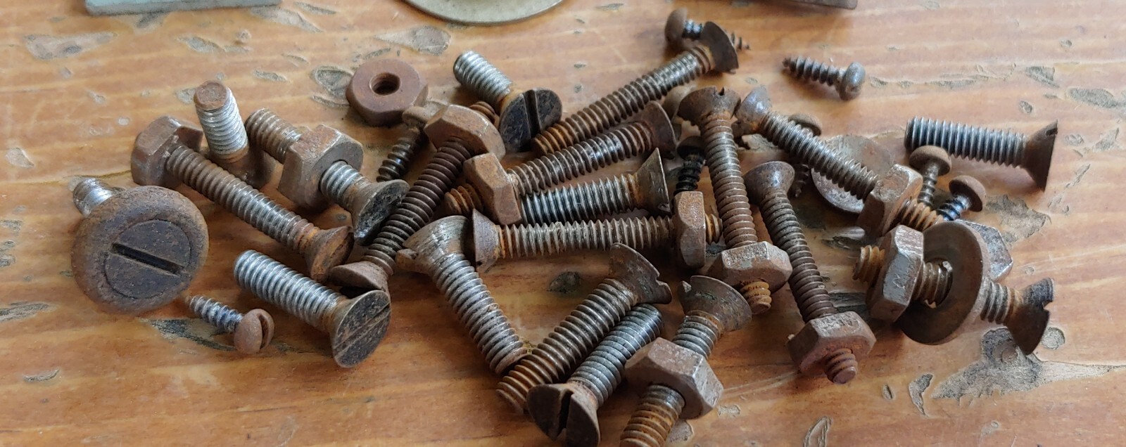 Lot of VARIED 1920 DEVRY Type E Projector SCREWS, BOLTS, Wood SPACERS & Brackets