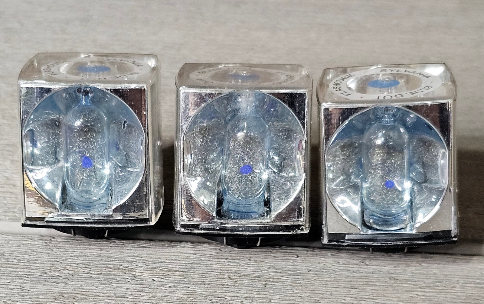 Vintage Sylvania Blue Dot Flashcubes ~ 3 Cubes/ 12 Flashes