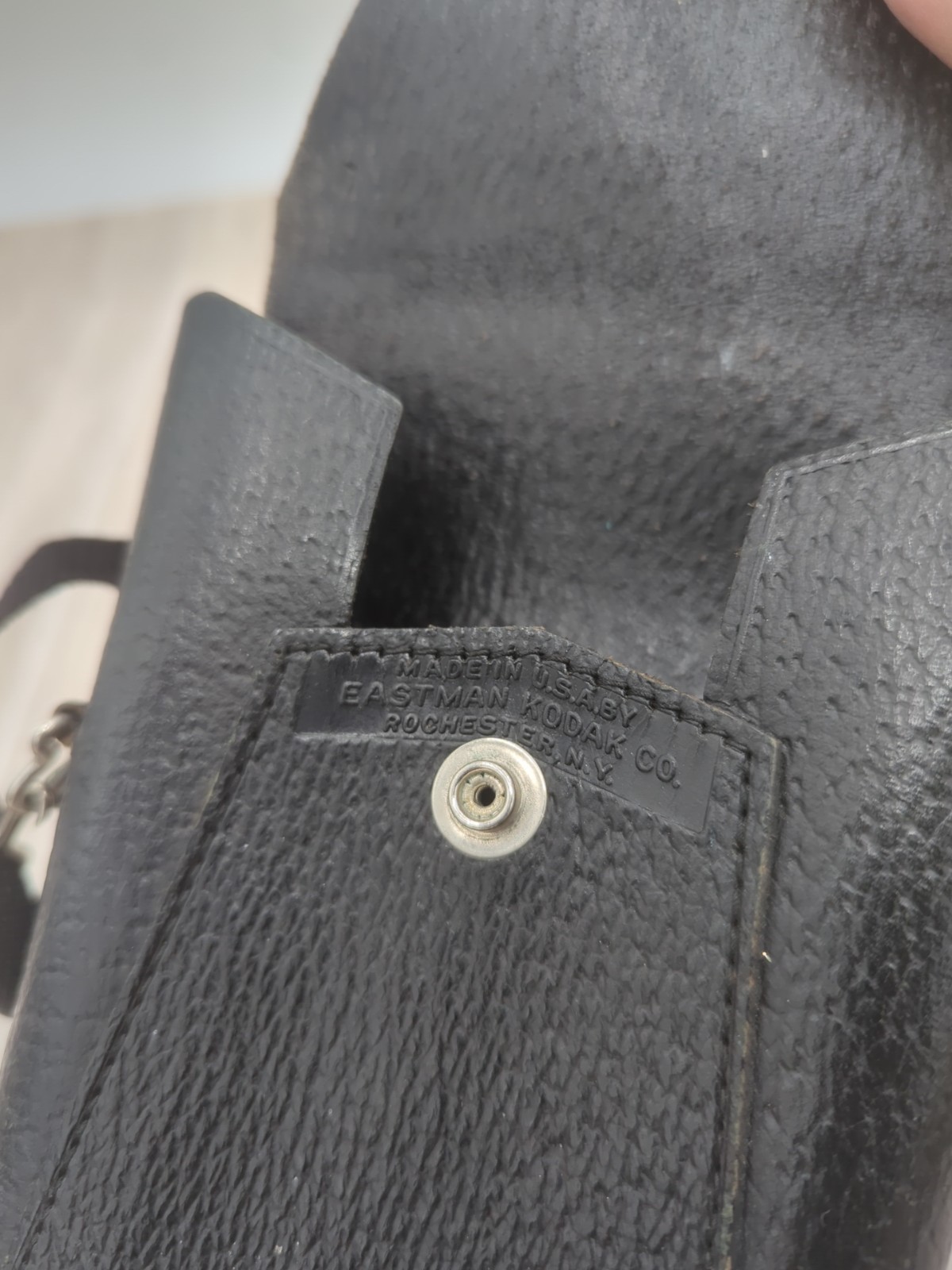 Antique Kodak Camera Bag Black Leather 7″ Long