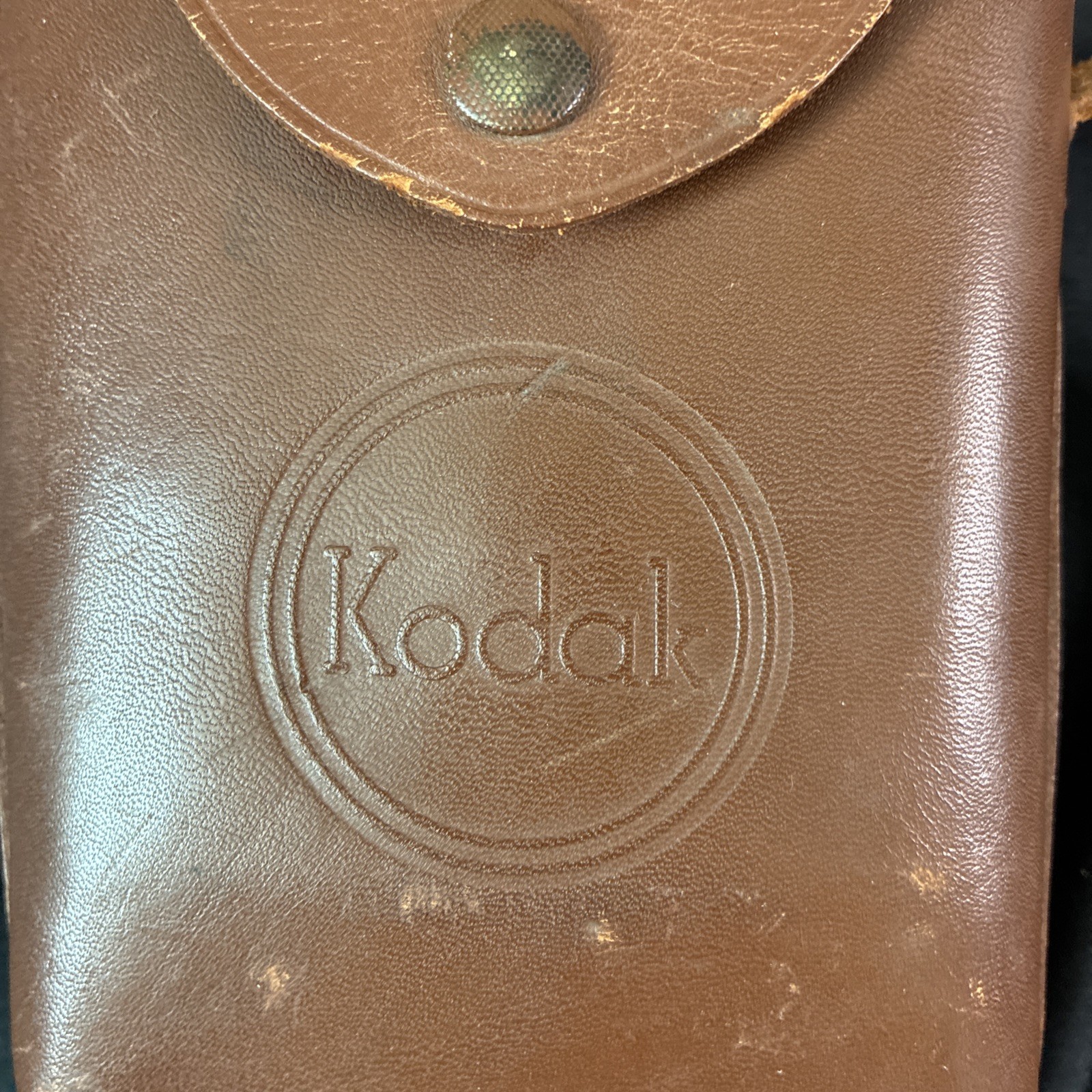 Vintage Kodak Snapback Brown Genuine Leather Camera Case With Strap Made In USA