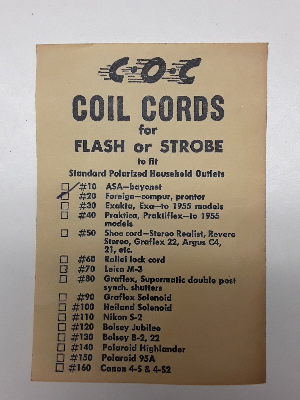 COC Synch Extension Coil Cords For vintage Flash Or Strobe. Untested. Sold As-Is