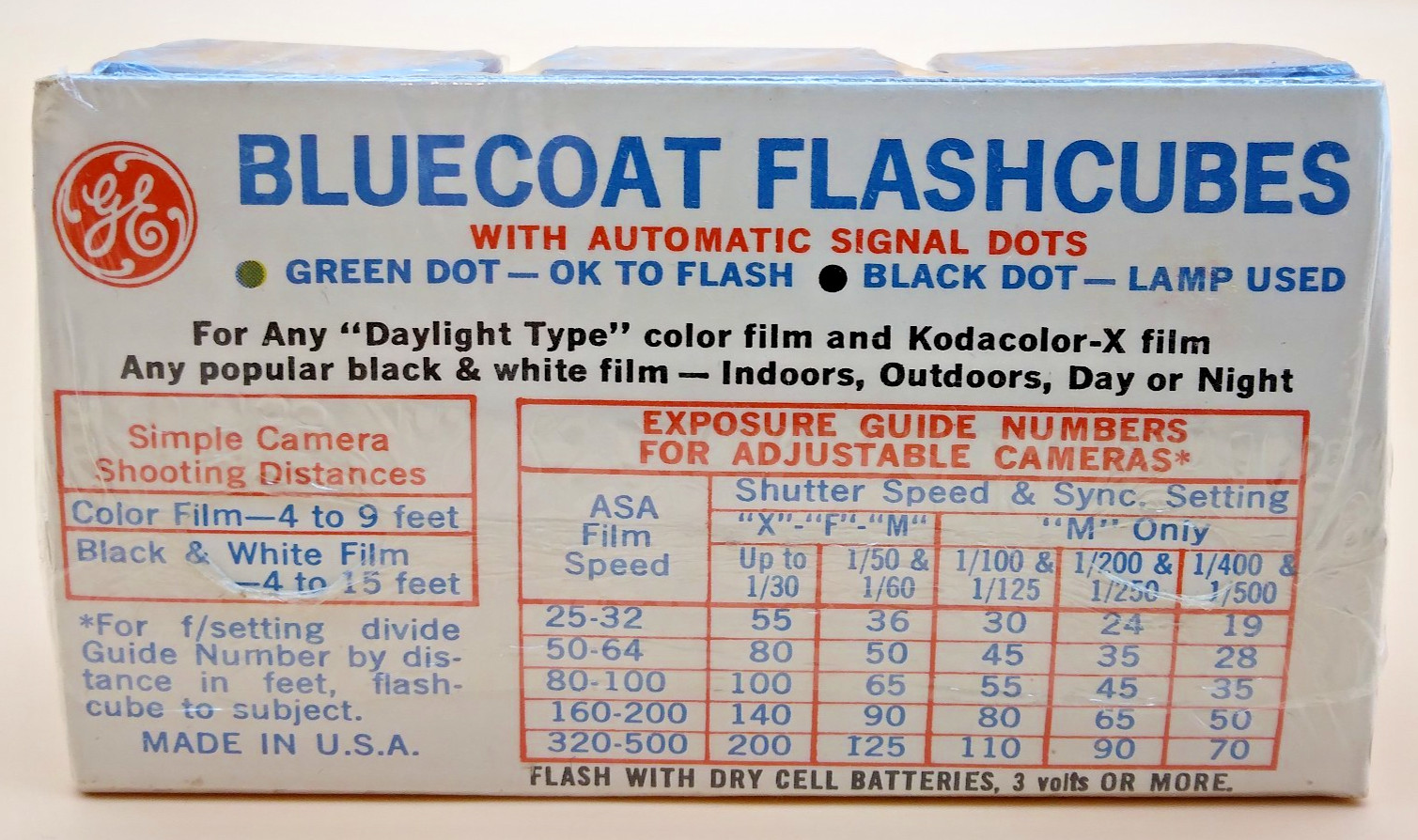 Vtg GE Genera; Electric Flashcubes 3 Flash Cubes Per Box 60 Flashes Total Lot 5