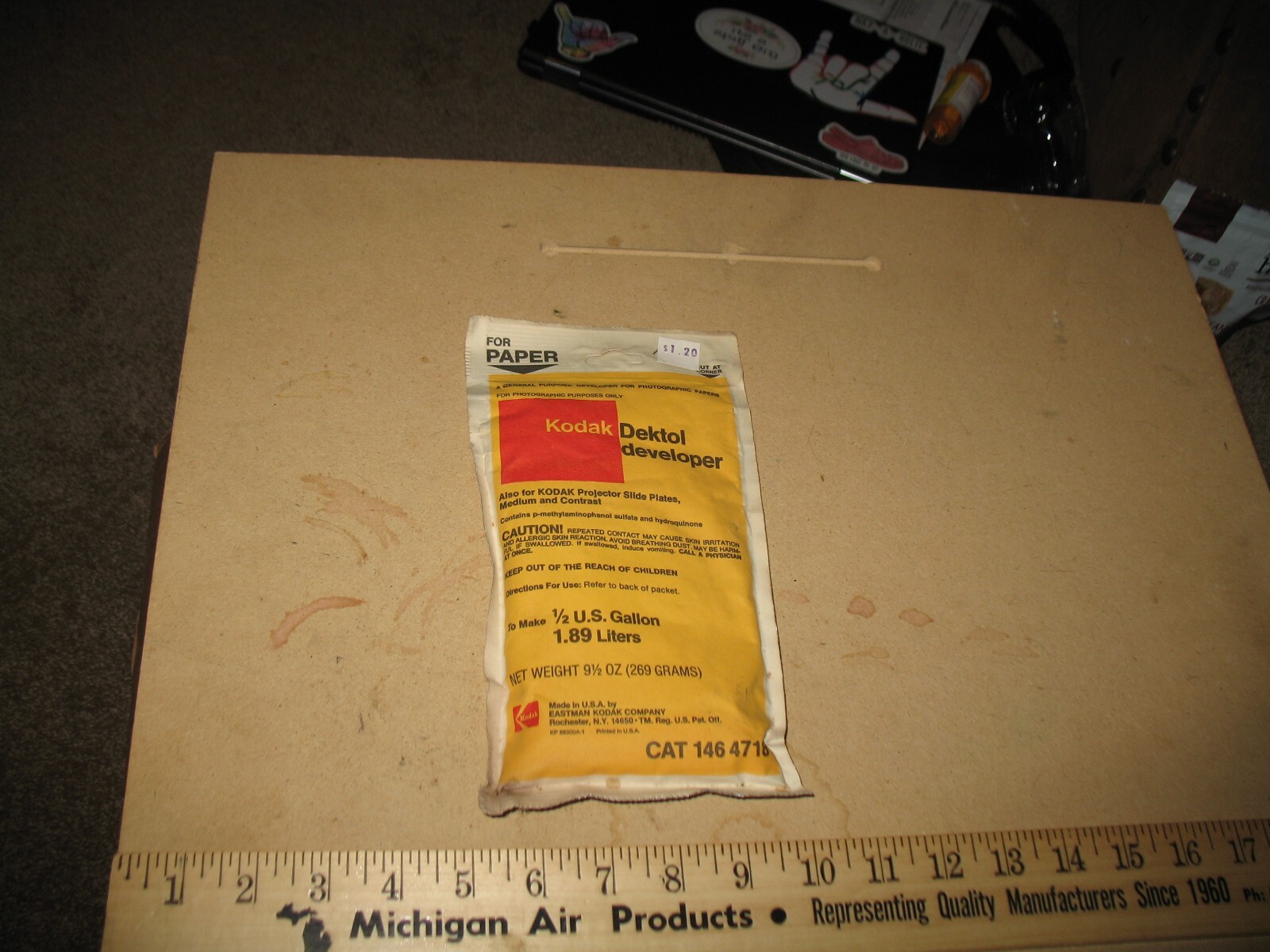 VTG CAMERA KODAK DEKTOL DEVELOPER MAKES 1/2 GALLON NOS CAT 146 4718 SEALED