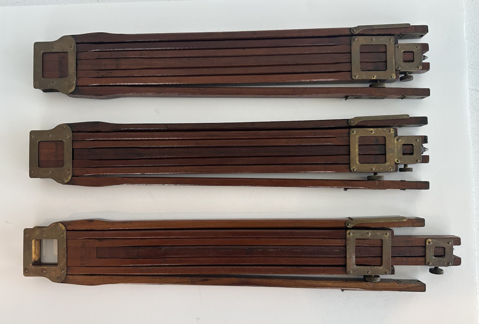 Antique Crown Tripod No. 1 Wood & Brass Folmer Graflex Corp Crown Rochester NY