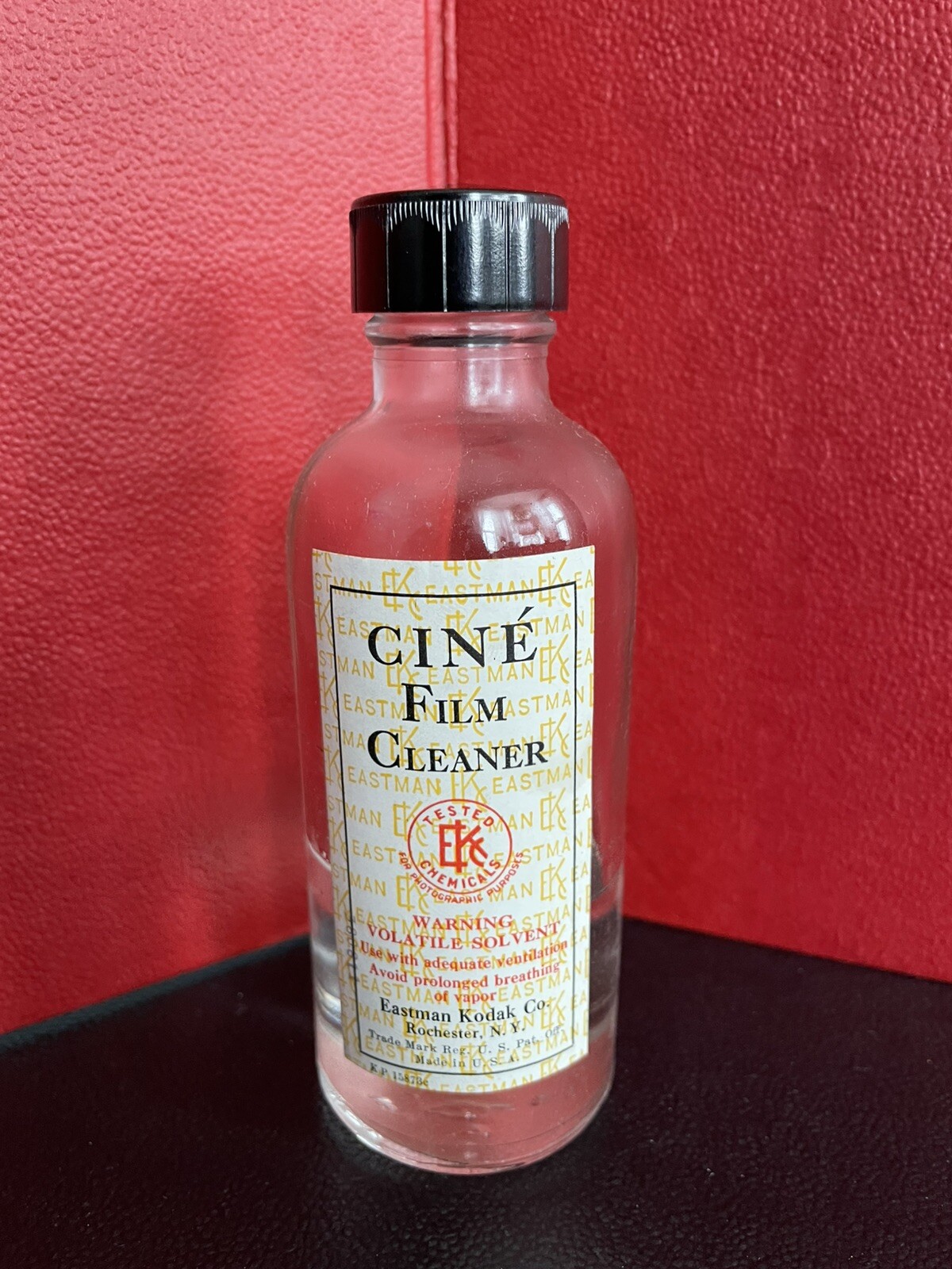 Vintage EASTMAN KODAK CO CINE Film Cleaning Outfit w/ Box Glass Bottle Brochure