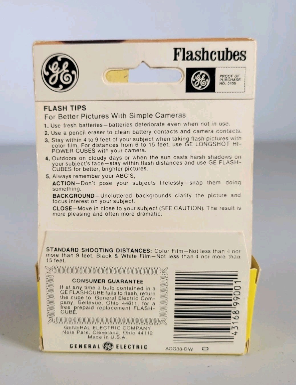 Vintage GE Flashcubes Set Of 3 Cubes in Original Box New Old Stock