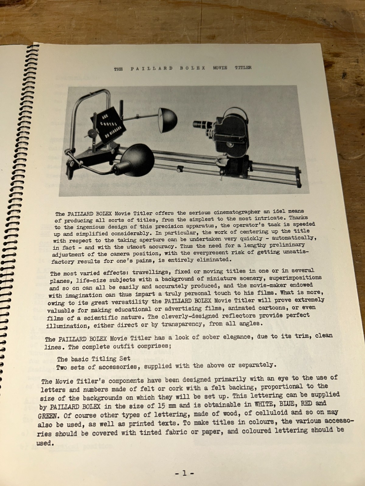 Vintage Bolex Paillard Movie Animation Rig & Premier Titler Manual 1950’s