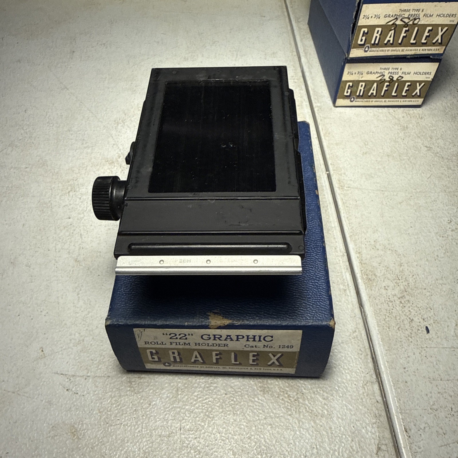 Vtg Graflex bundle Press & Roll Film Holder(s) 2 1/4 X 3 1/4 graphic “22”
