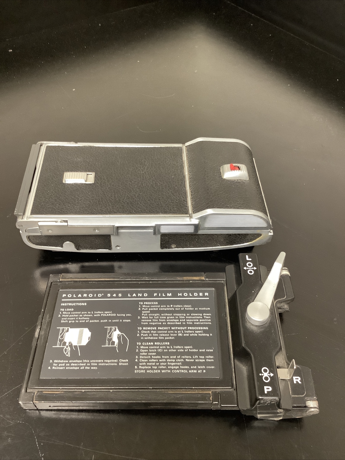 Lot Of 2 Polaroid Land Camera Film Adapter And Film Holder Used
