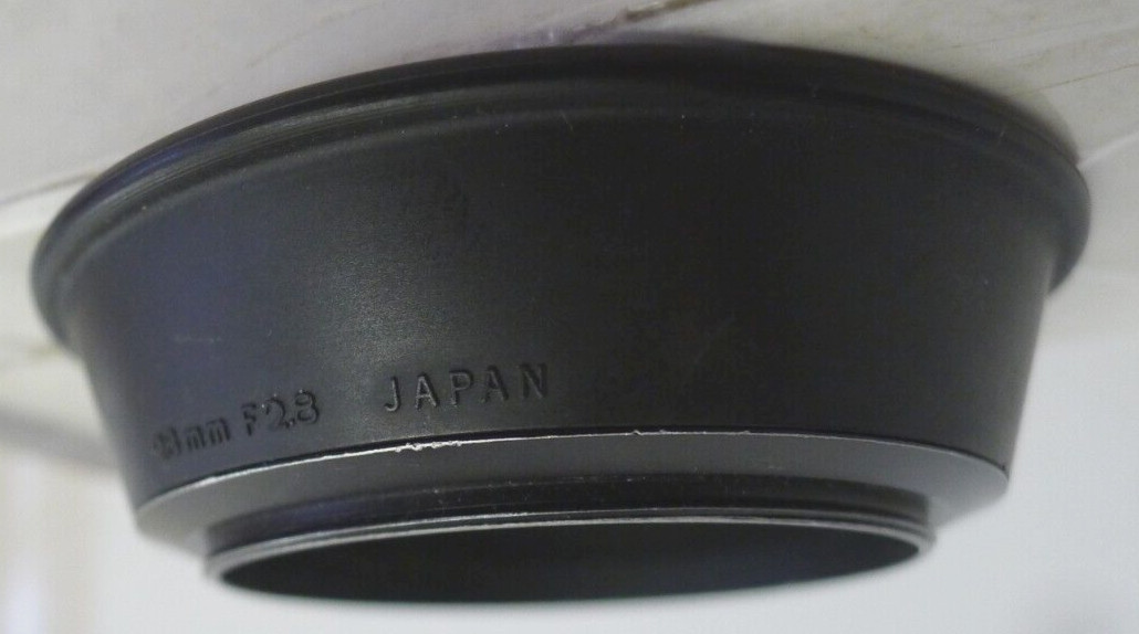 Olympus 28mm F2.8 Rubber Hood Screw In 49mm – Made in Japan – Vintage