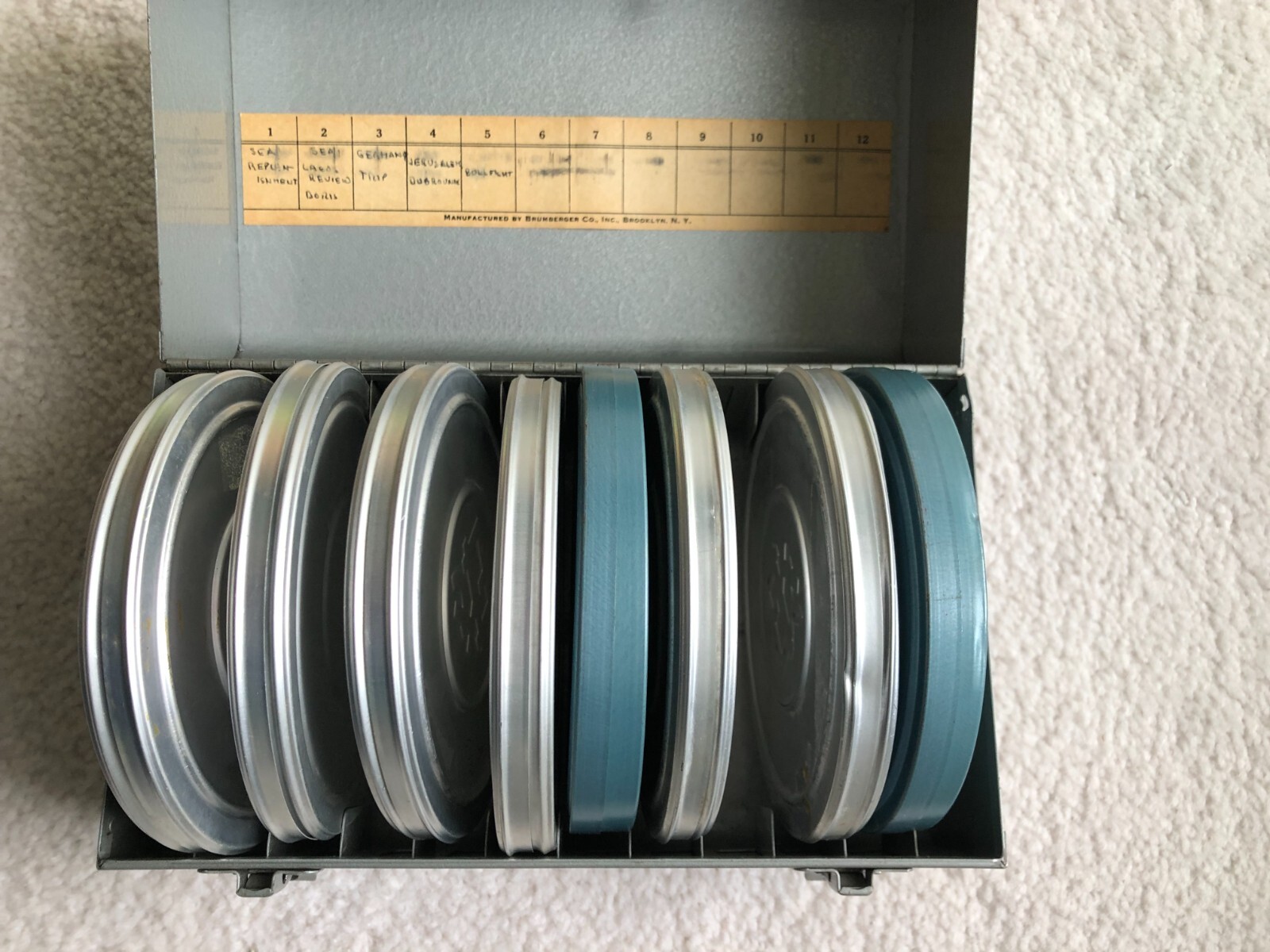 8mm Metal Film Boxes (2), Reels, and Canisters (see details & photos)