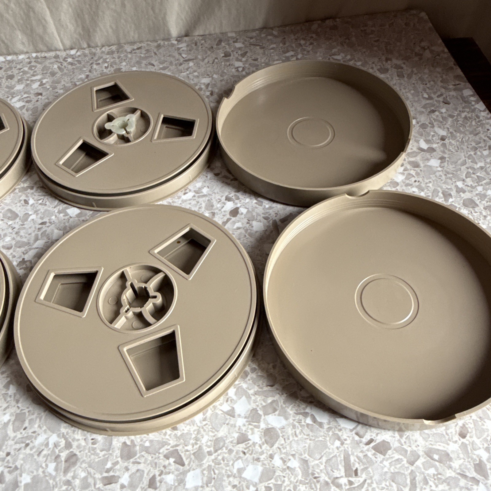 Vintage Plastic 8mm and Reel & Case 5.25” Lot Of 4