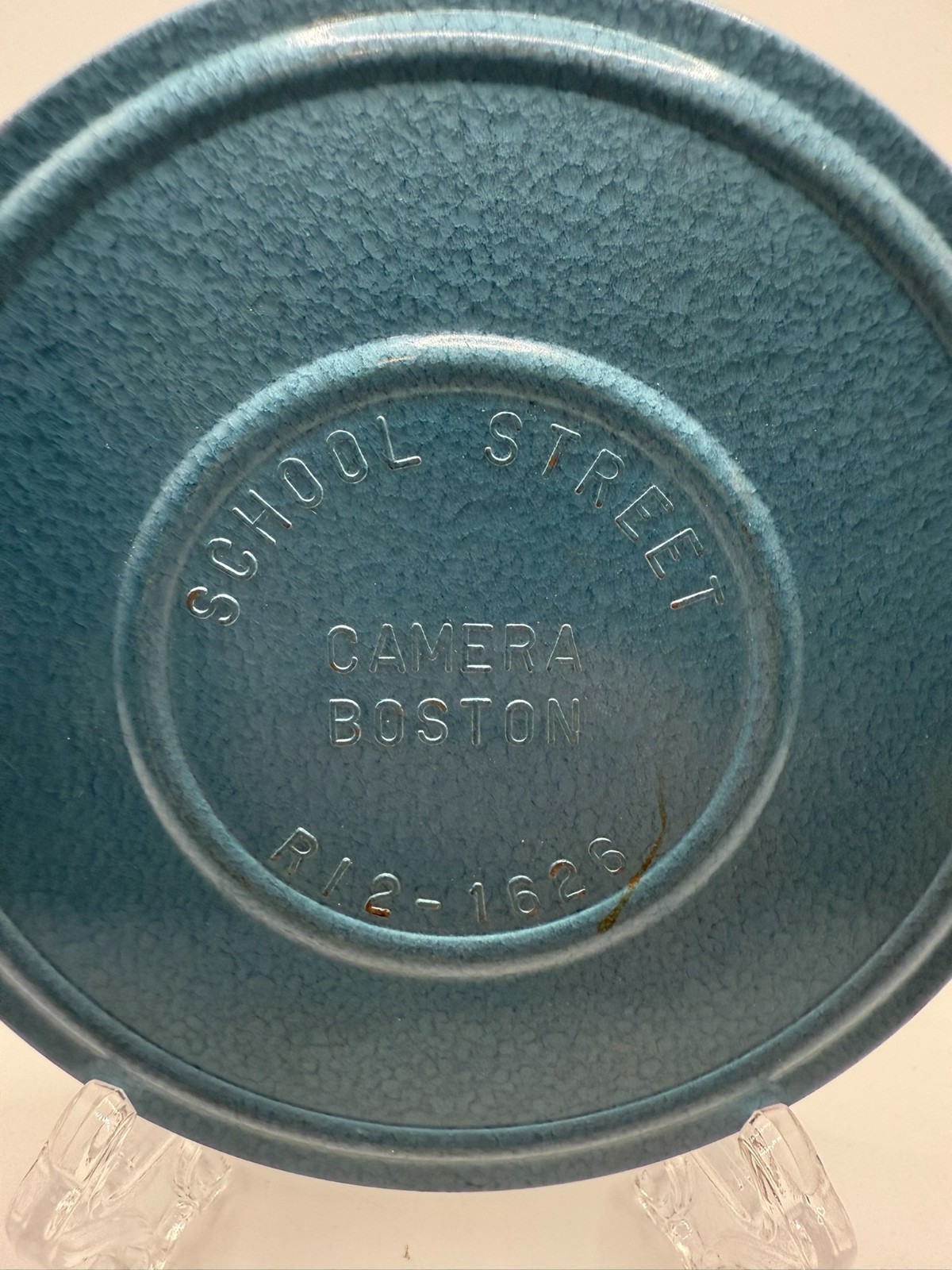 Vintage Teal Metal Film Can Canister 5 1/8″ Diameter & Film Reel