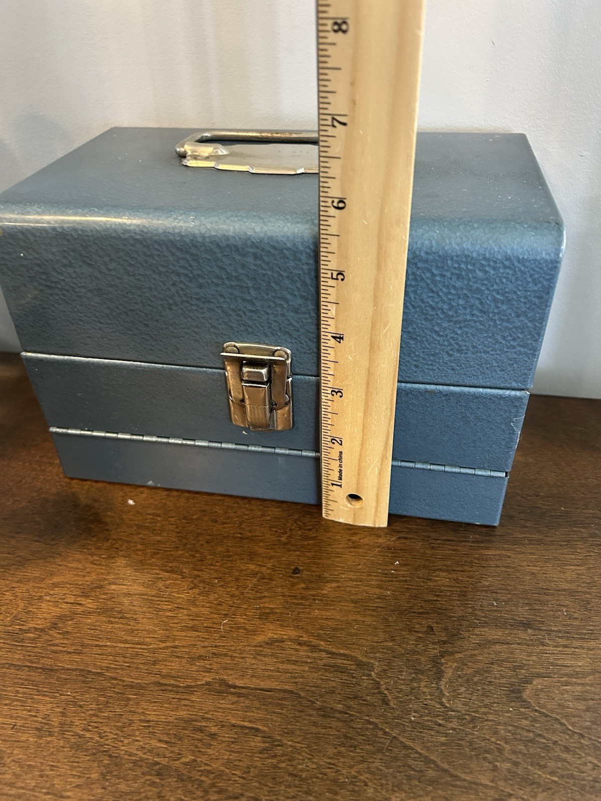 Vintage Logan Super 8mm Film Blue Metal Storage Box Case Holds 12 Reel Slots GUC