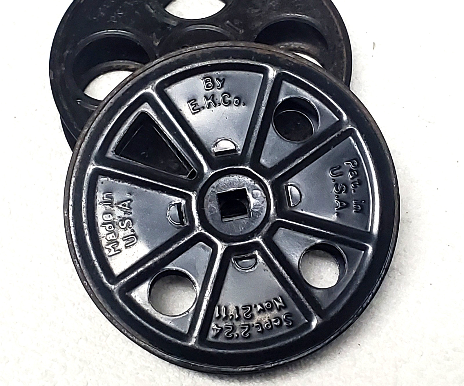 Vintage Kodak (E.K. Co.) & Devry Corp. Metal 16mm Film Reels -1930s- 3 5/8″