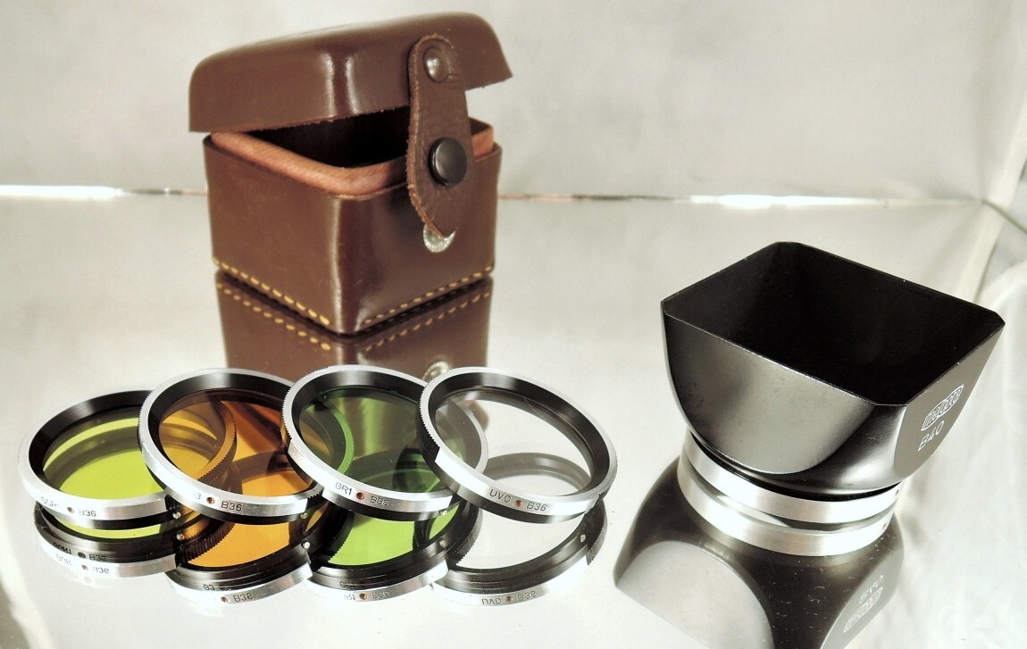 Flexaret MEOPTA RARE set Shade Hood B40 & Filters B36 Czechoslovakia Genuine