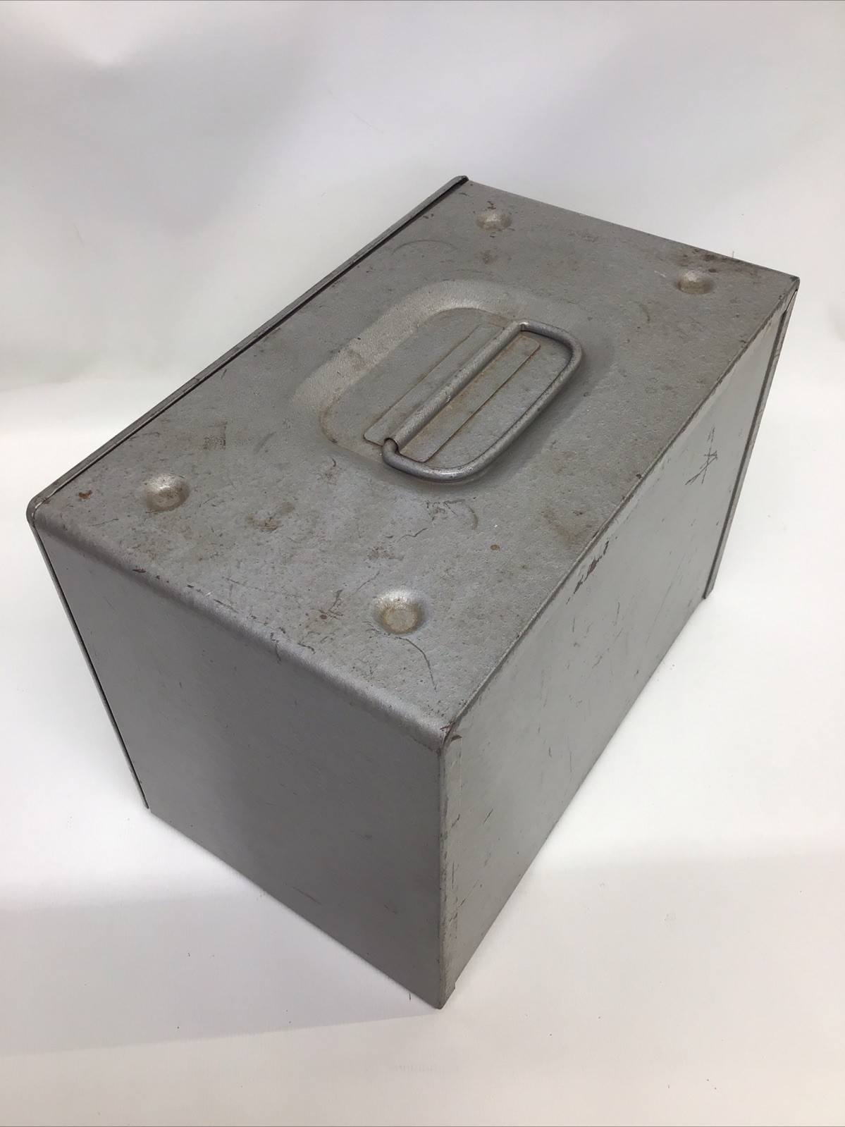 Brumberger 12 8mm Film Reel Storage Case Metal Home Movie Carry Box 1950s