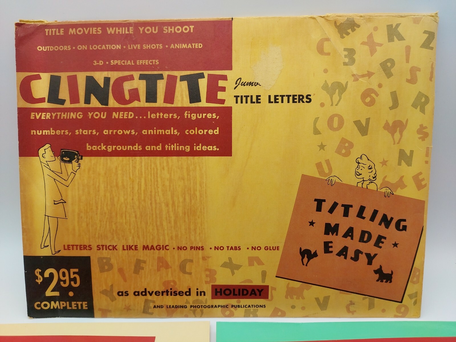 Home Movie Business Slide Title Set Vtg Clingtite Lettering Kit All-Purpose