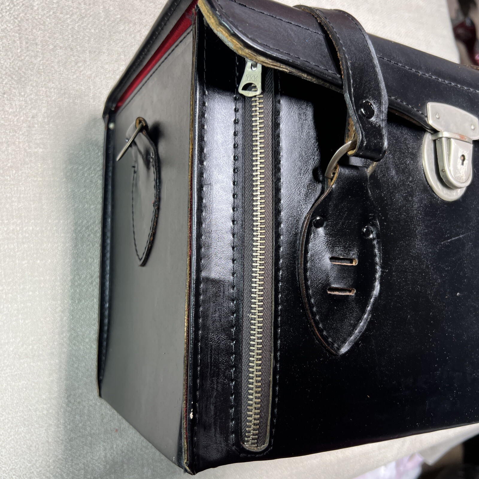VINTAGE KALI-BAG BLACK LEATHER LARGE CAMERA BAG KALIMAR IN JAPAN