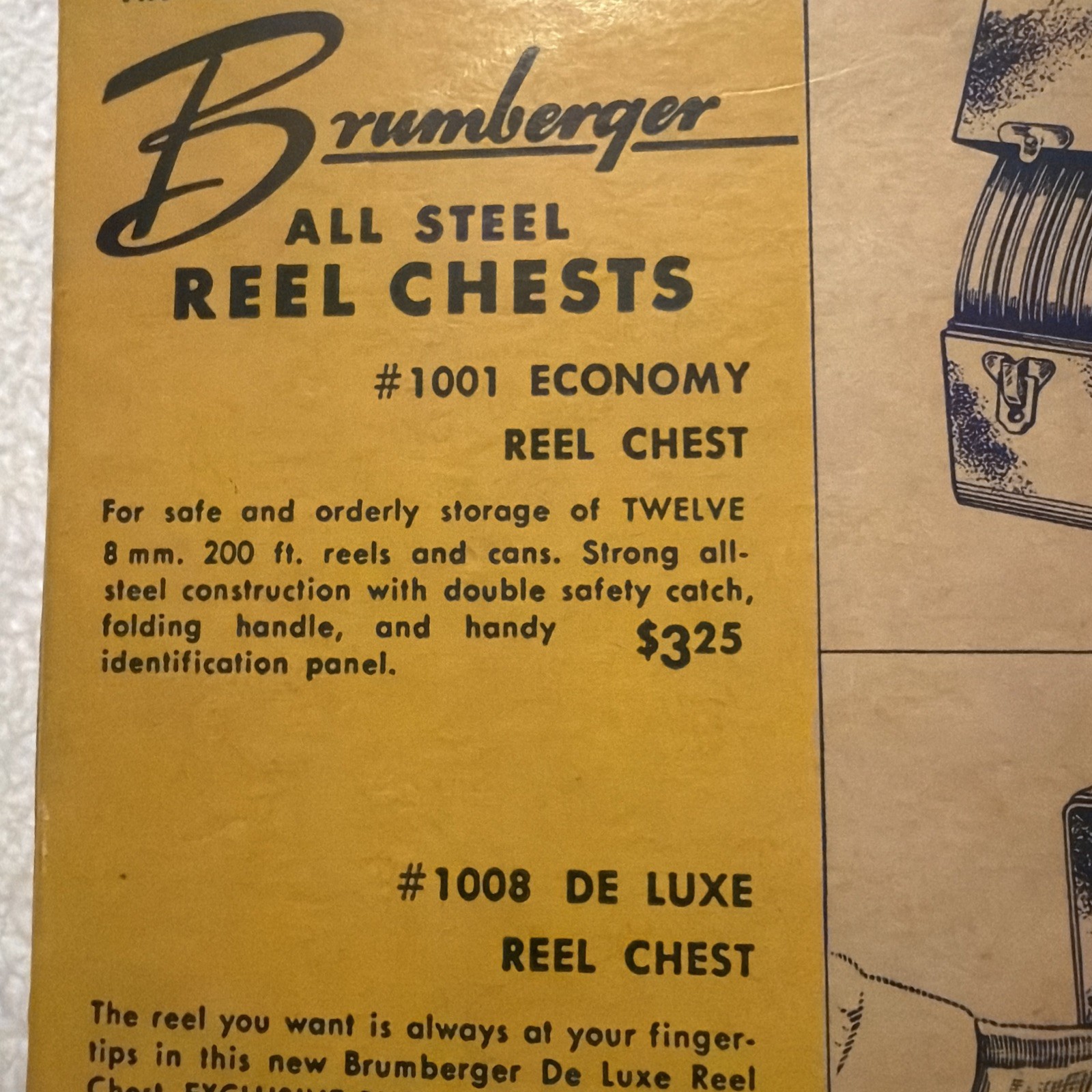 Set of 2 vintage Brumberger Reel And Can 8mm 200ft #1018 Tempered Steel Movie