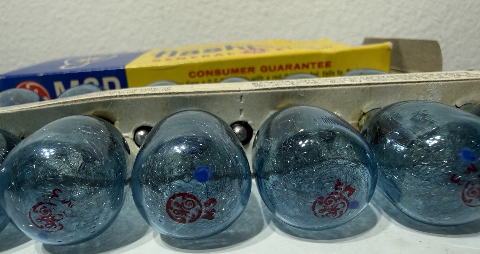 Vtg GE M3B Flashbulbs Box of 12 Rhenium Blue Camera Flashbulbs General Electric