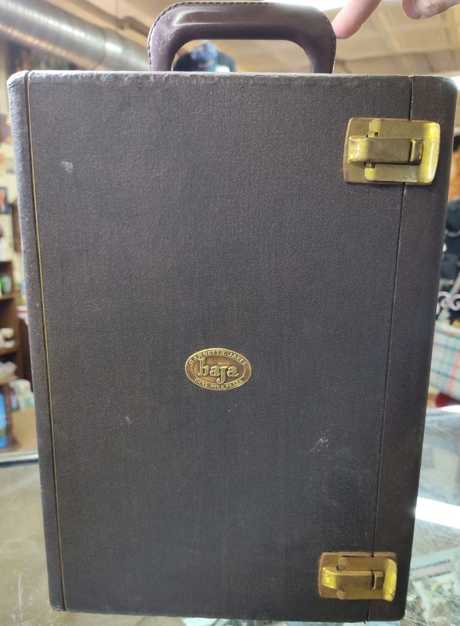 VINTAGE Baja Barnette And Jaffe Slides Photos Carry Case Trunk 50’s MCM