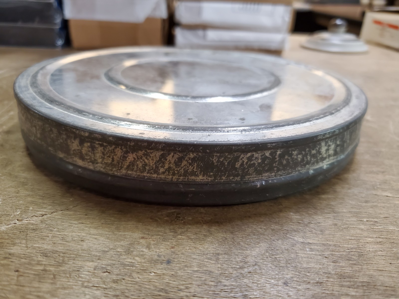 Vintage 7 inch Goldberg Brothers 16mm Metal Film Reel in Canister, Denver Col