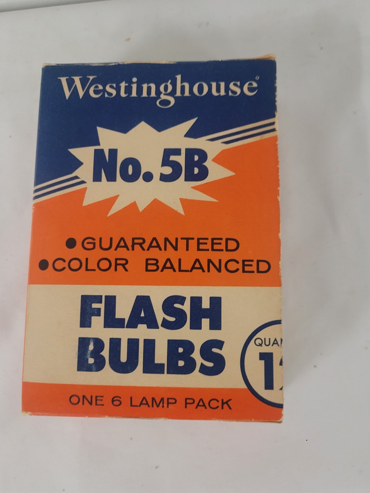 Vintage Flash Bulbs Westinghouse No.5B Class M Original Box 3 Bulbs Unused
