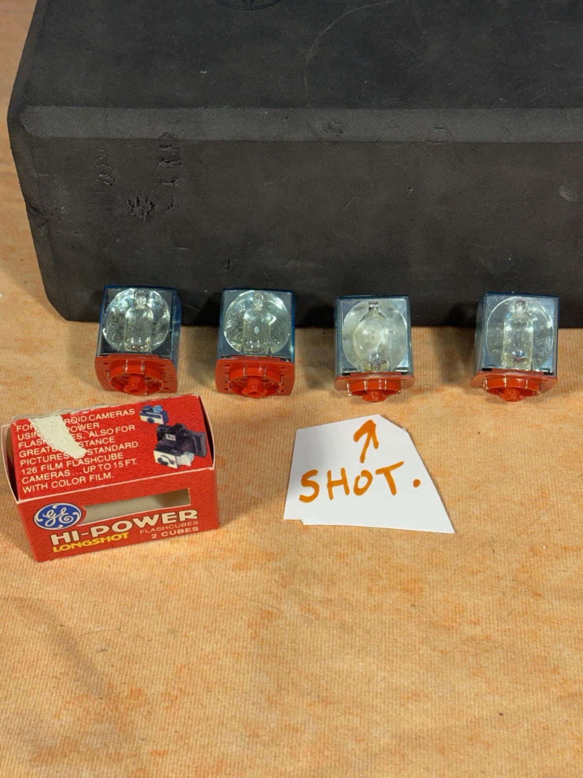 Vintage High Power GE Flash Cubes – 4 Cubes, One Side Used