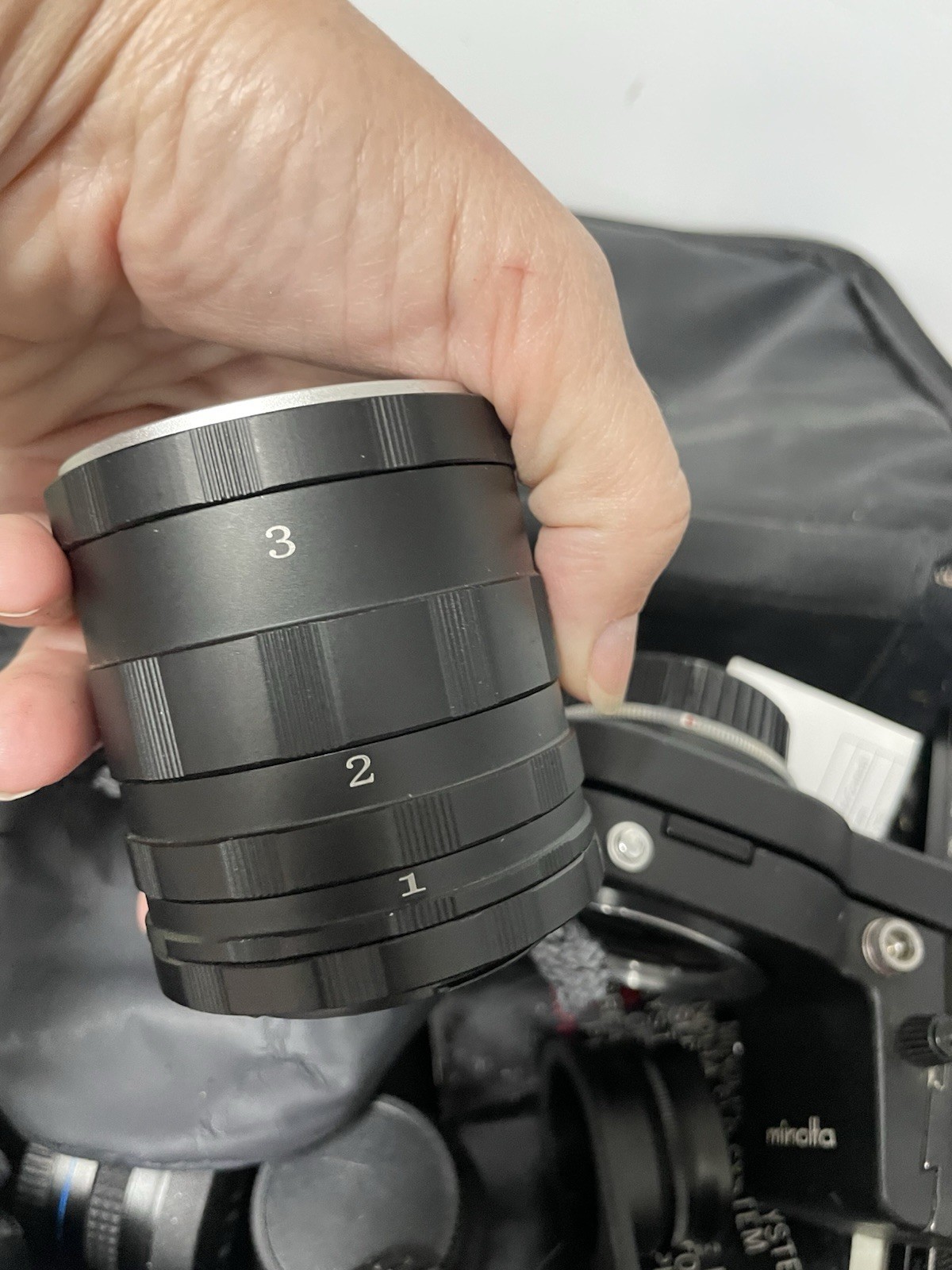 Minolta IV BELLOW Macro Ex Tube Step Up Rings Macro Lens More Camera Acc W/ Case