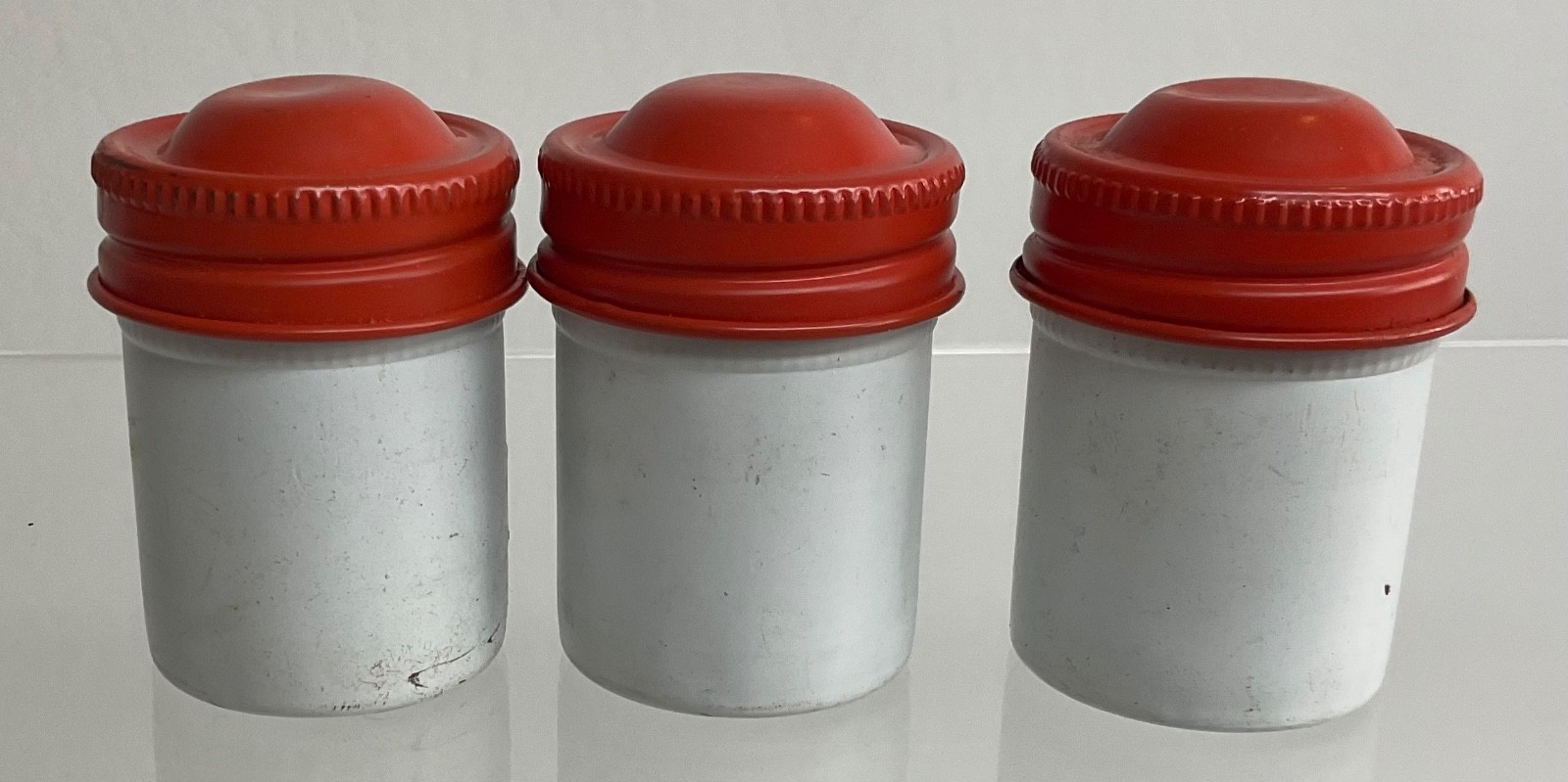 VTG Lot of 3 Kodak 35mm Film Roll Embossed Container Metal Tin Can Canister