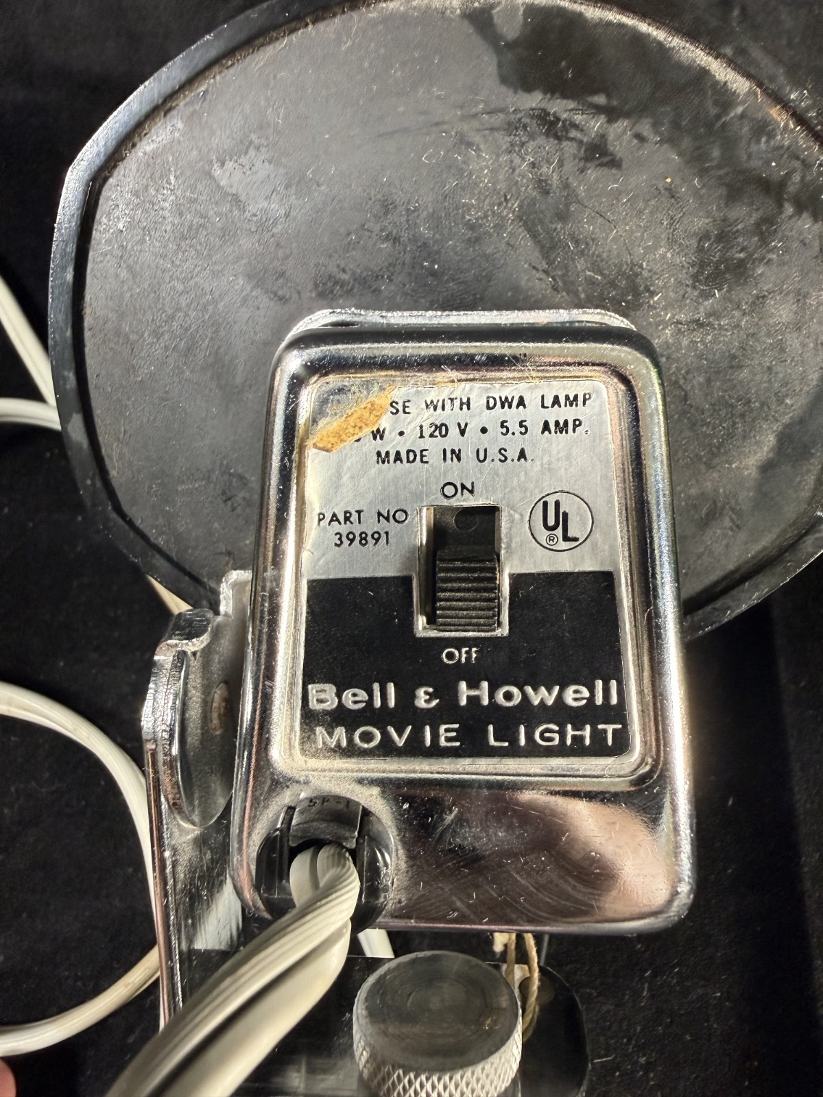 Vintage Bell & Howell Movie Light Part No 39891 120V/5.5 AMP, Tested, Works (B2)