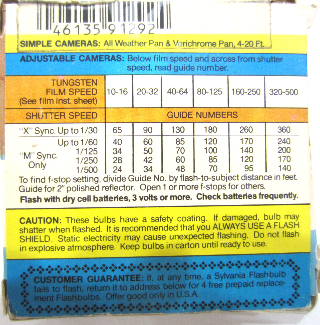 Vintage Sylvania Blue Dot AG1B Flashbulbs Blue Bulbs In Box new item 31 # 1154