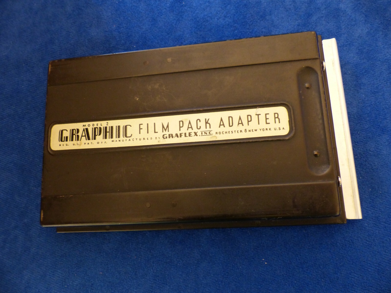 Vintage Graphic, model 2, 3-1/4 x 4-1/4 film pack adapter for film or wet plate