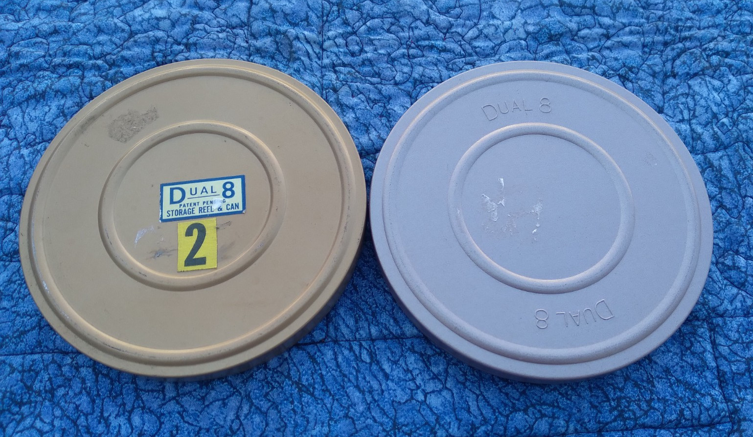 Dual 8mm Film Storage Reel & Can Tin EMPTY 5 Inch Vintage