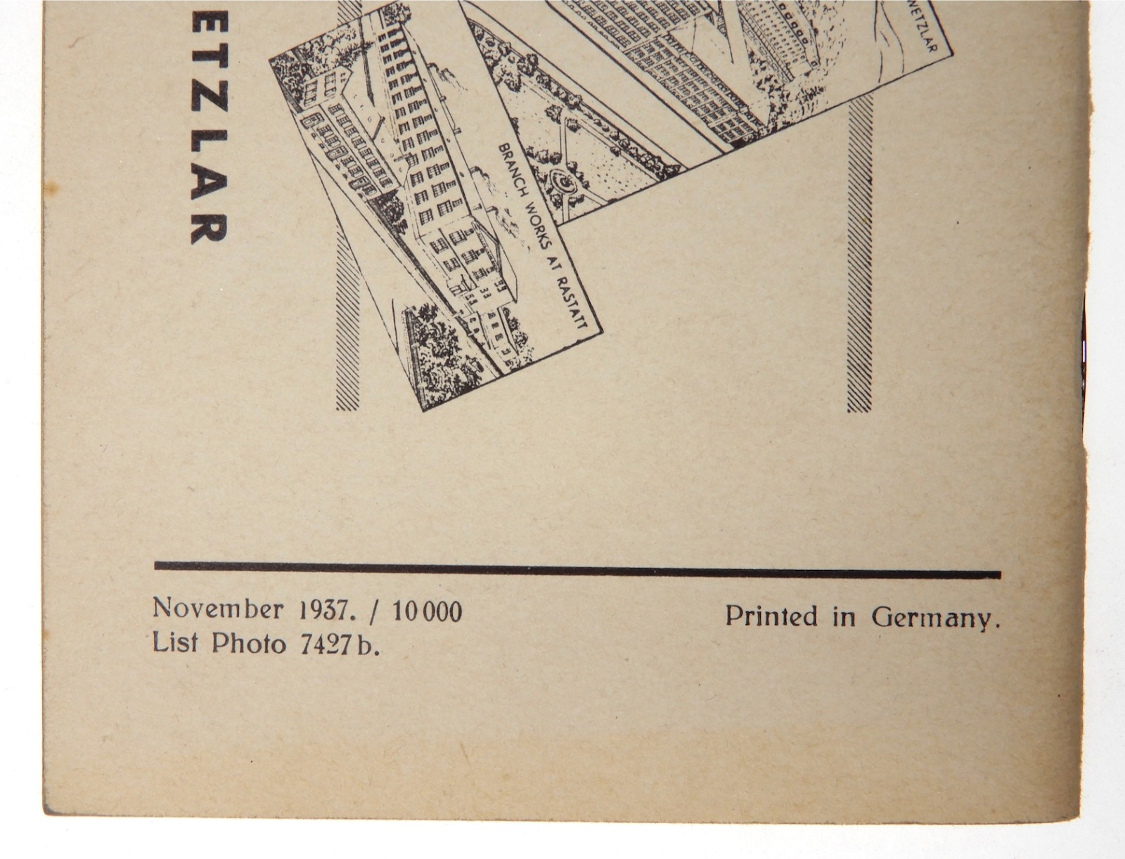 Leica III Model F Lens Tables E.Leitz,Wetzlar and London 1937