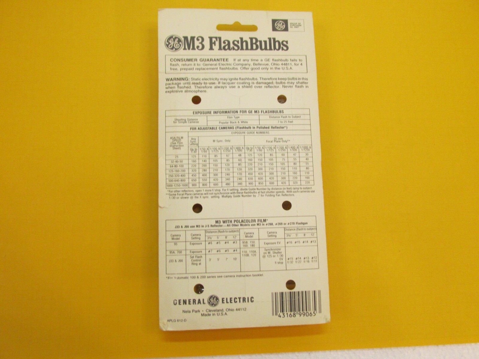 Vintage GE M3 Camera Flashbulbs Unopened 12 Unused Bulbs See Pictures, Fast Ship