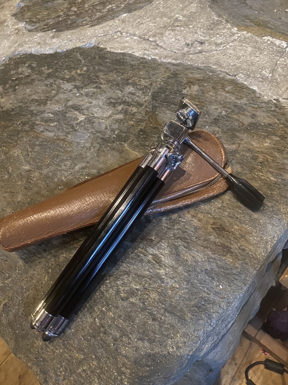 Vintage Brockway Black Chrome Camera Retractable Tripod 8″- 42”