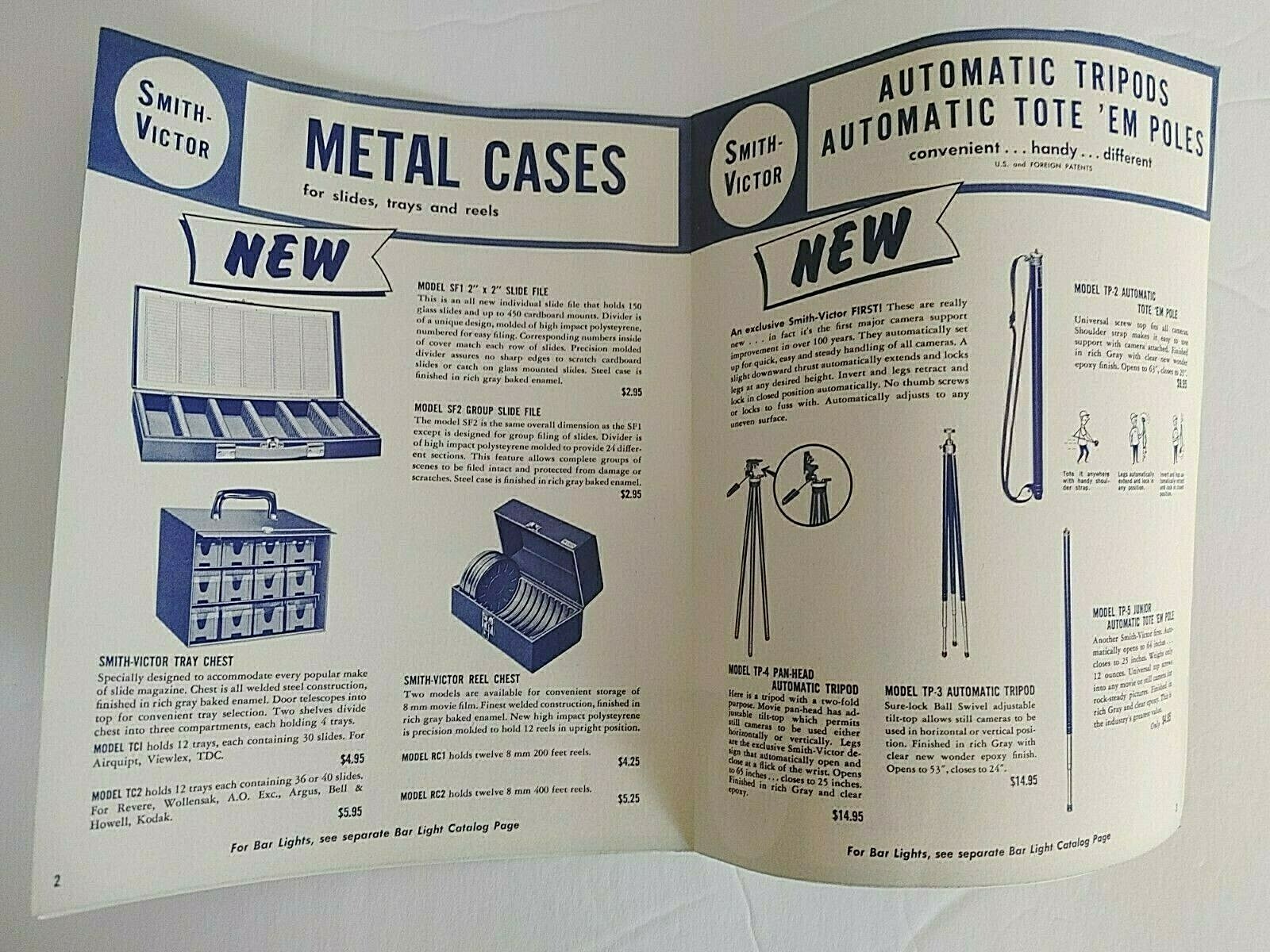 Smith Victor Home Movie 12 Reel Storage Metal Carry Case w/ Catalog 62 Vintage