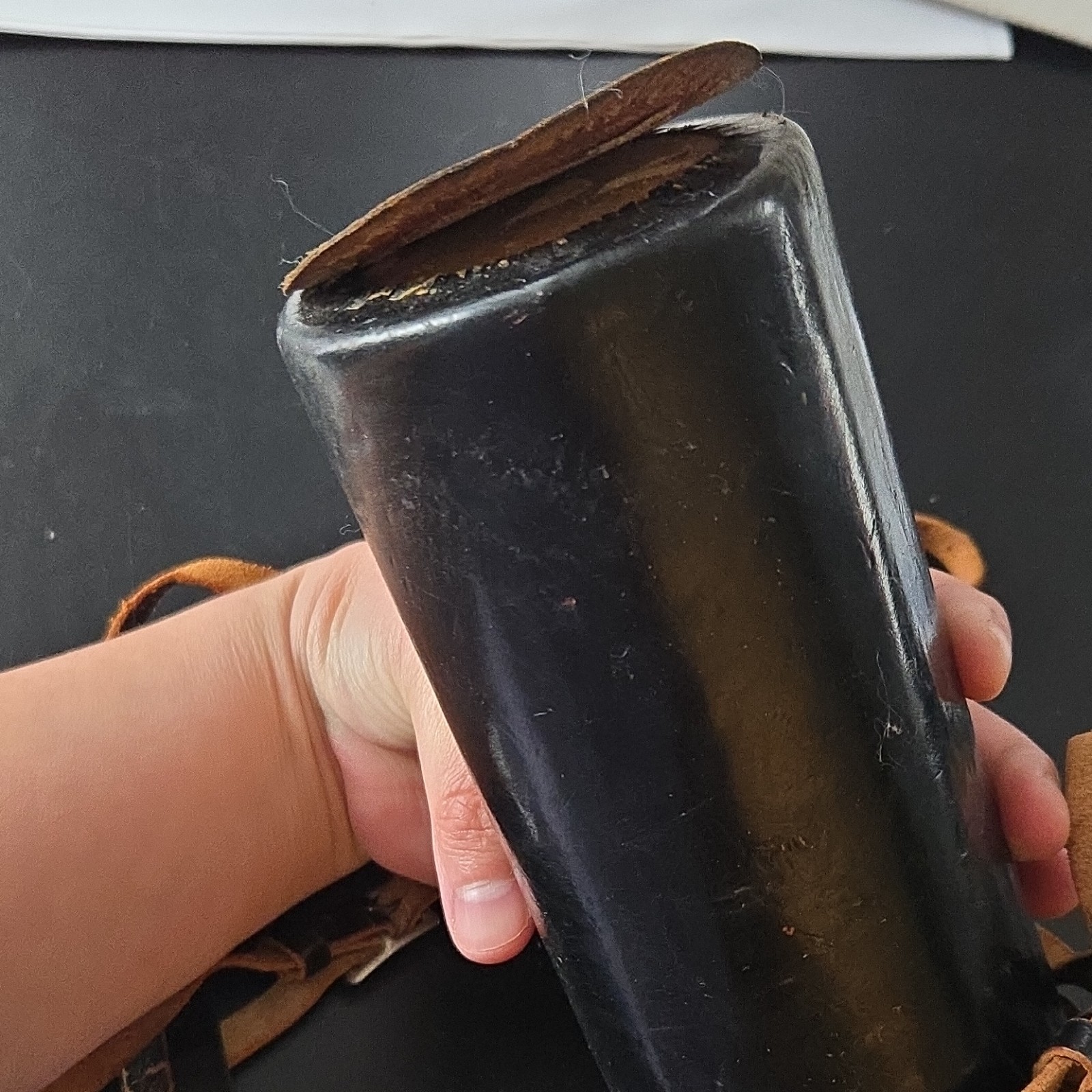Vintage Leather Cylindrical Camera Lens Case with Strap Type Case(s)