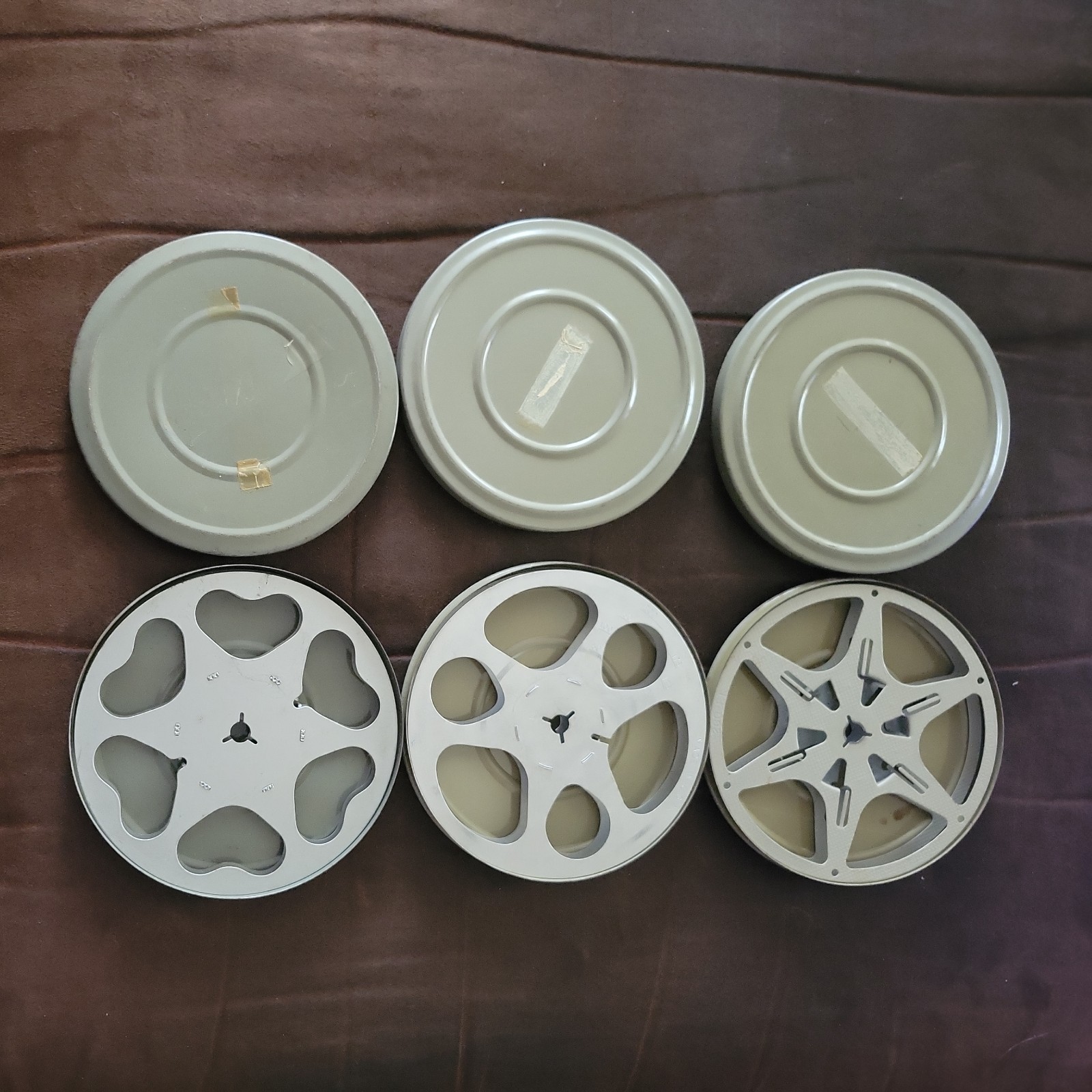 Vintage Lot of 4 5 Inch Metal Film Canisters No Brand Name