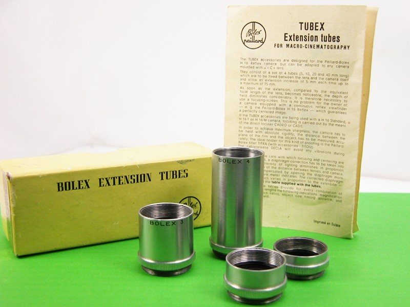 New BOLEX C-MOUNT EXTENSION TUBE SET For Bolex 16mm Macro Close-Up Filming Nice!