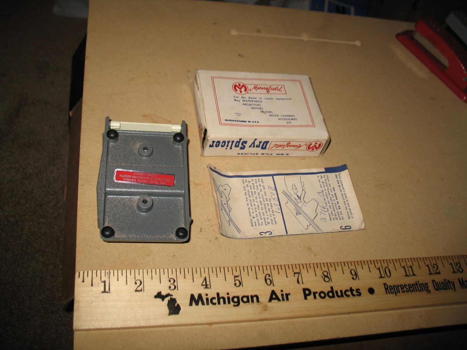 VTG MANSFIELD DRY SPLICER BUTT FILM SPLICER FOR ALL 8mm FILMS LIGHTLY USED