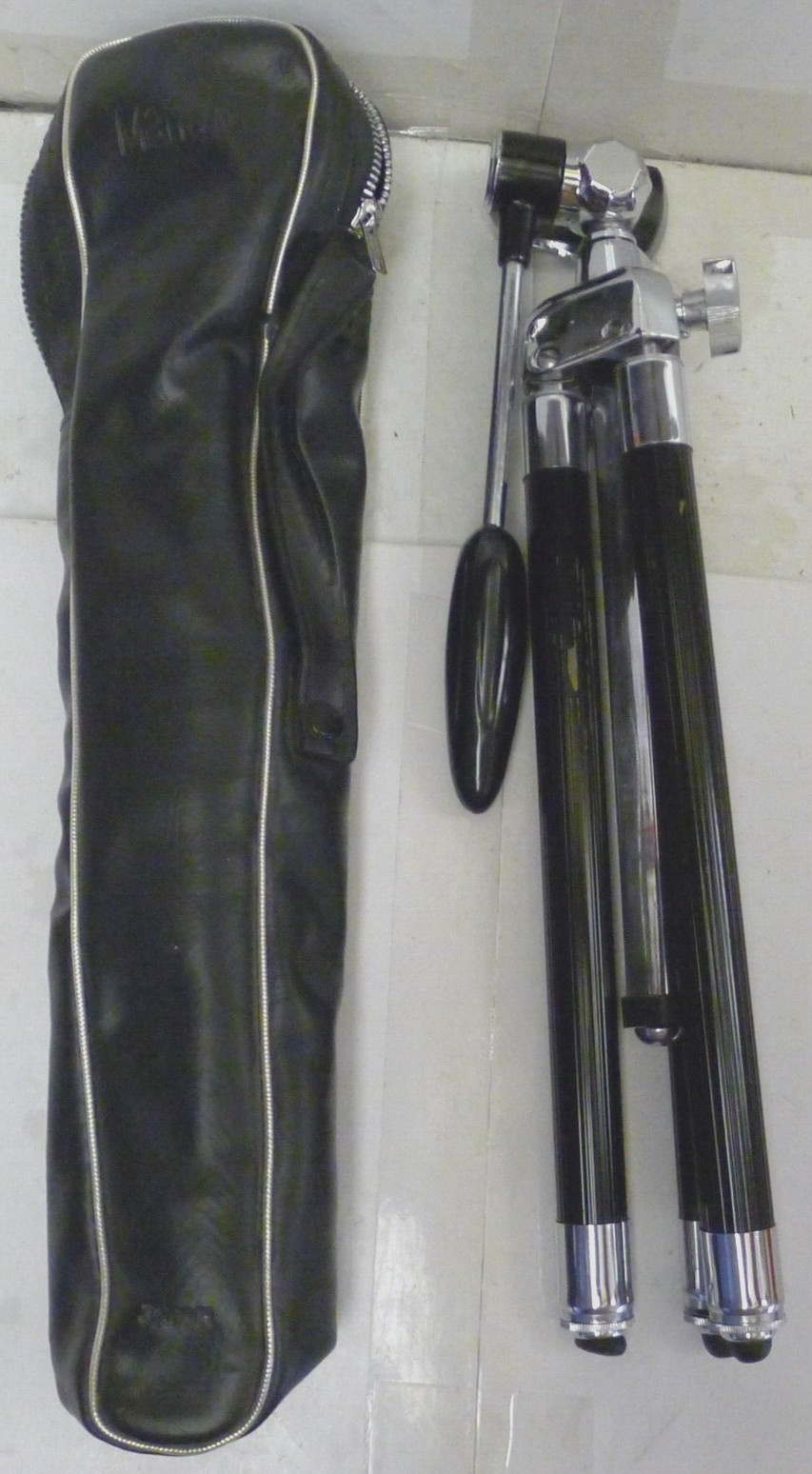Manon Compact Telescopic Tripod w/Elevator Hand Crank +Original Case -Japan